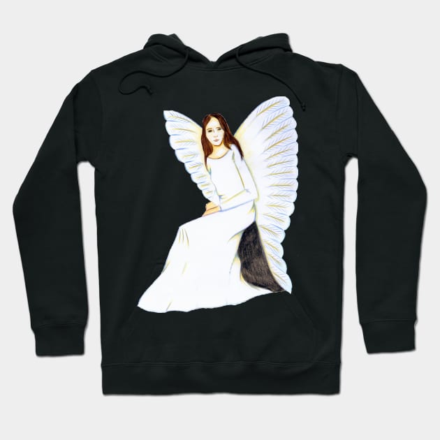 Guardian Angel, I am always here- Light Blue Hoodie by EarthSoul